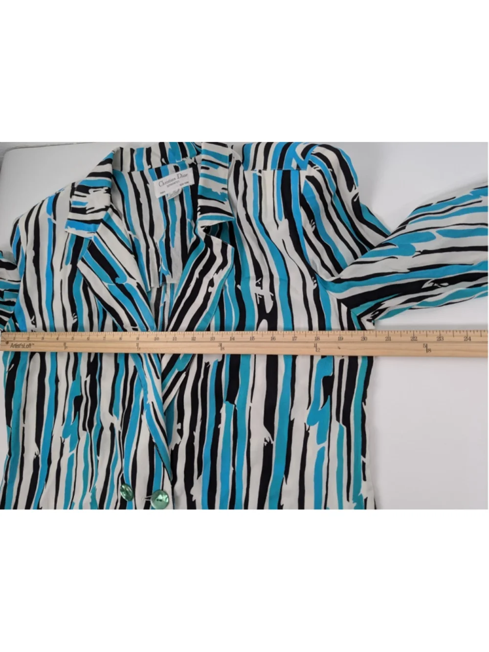 Vintage Christian Dior Separates Teal Blazer Jacket Sz 10 Retro 80s Power Suit